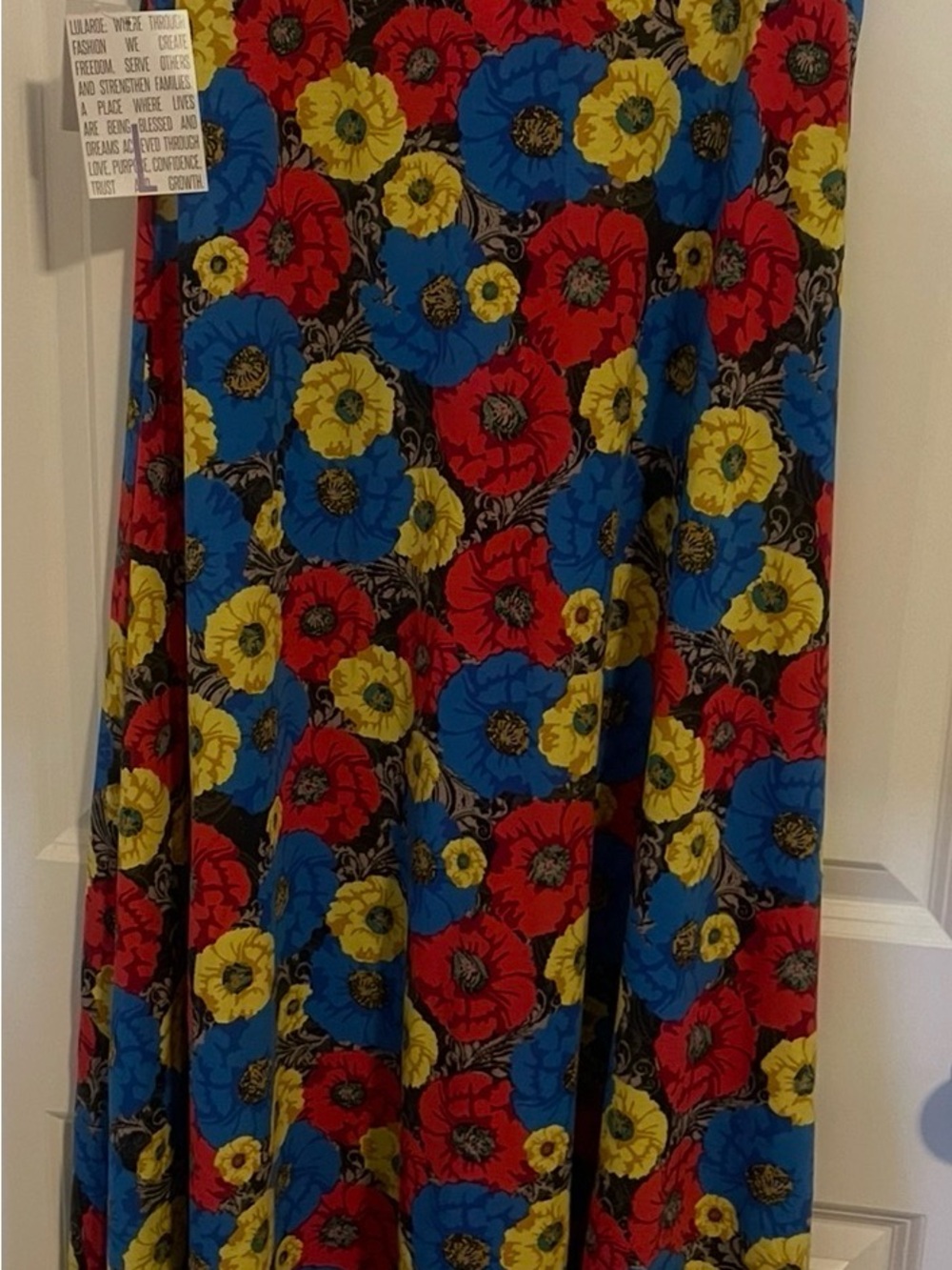 LuLaRoe Floral Maxi Skirt in Red, Blue & Yellow
